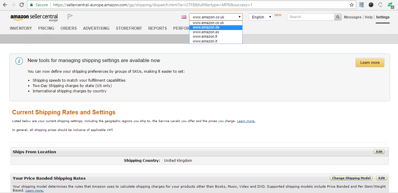 Setting Shipping Rates On International Amazon Sites Webinterpret Help Center Support